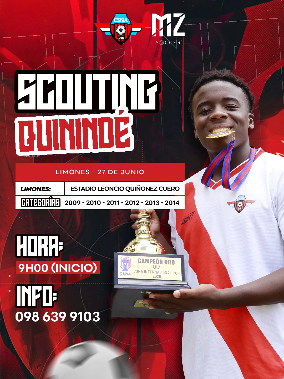 Pieza gráfica de scouting de jugadores para Club Sport Norteamérica